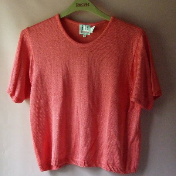 FIA ITALIA  Hand Loomed Fashion Twin Sweater Set, Size XL Coral Color - Picture 2 of 2